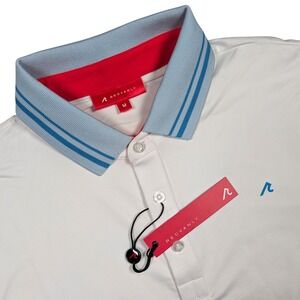 Redvanly Cadman Polo Shirt Mens Medium Bright White SS Golf 4-Way Stretch NEW